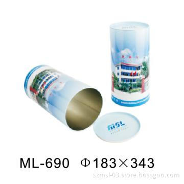 big round tea tin box